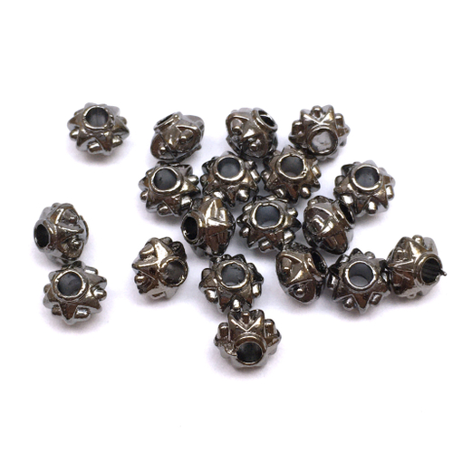 Бусины "Фонарик" 6х4 мм (10 шт), под черный металл