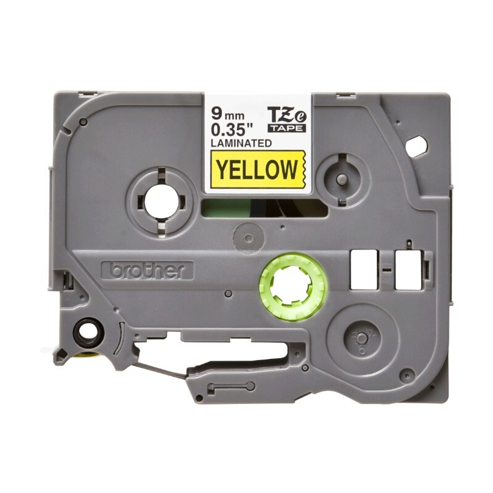Brother TZE-621 кассета с лентой для печати наклеек, чёрный шрифт на жёлтой основе, 9мм*8м