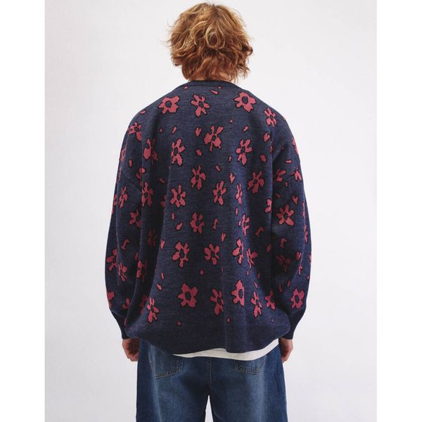 Свитер Цветы синий - фото 6