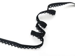 Ажурная резинка, 9мм, черная, Lauma Fabrics, (AZH/9-170), м