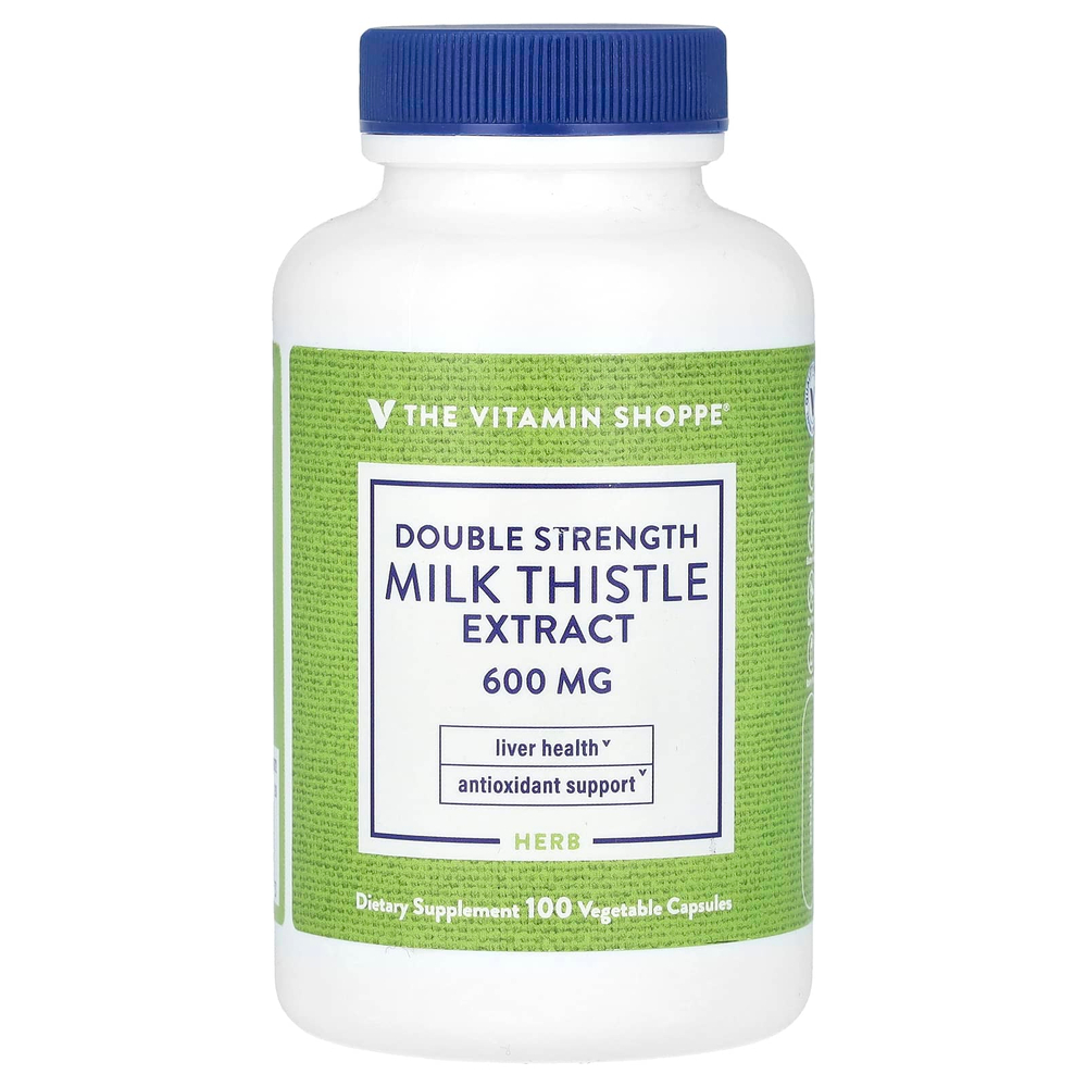 The Vitamin Shoppe, экстракт расторопши, 600 мг, 100 растительных капсул