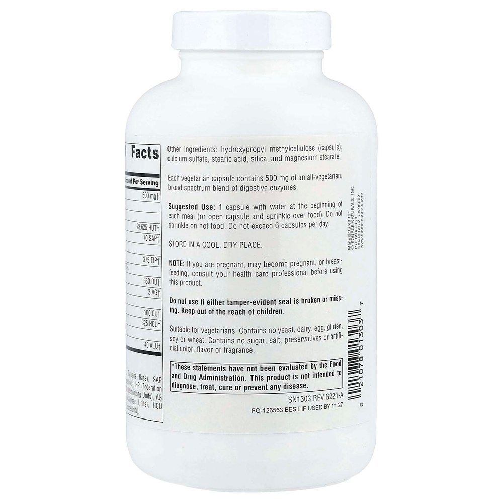 Source Naturals, Daily Essential Enzymes®, 240 вегетарианских капсул