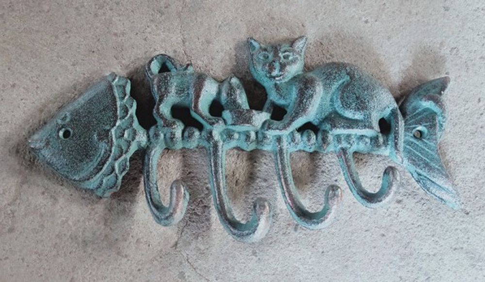 Iron Garden Вешалка настенная Вкусная Рыбка, 4 крючка