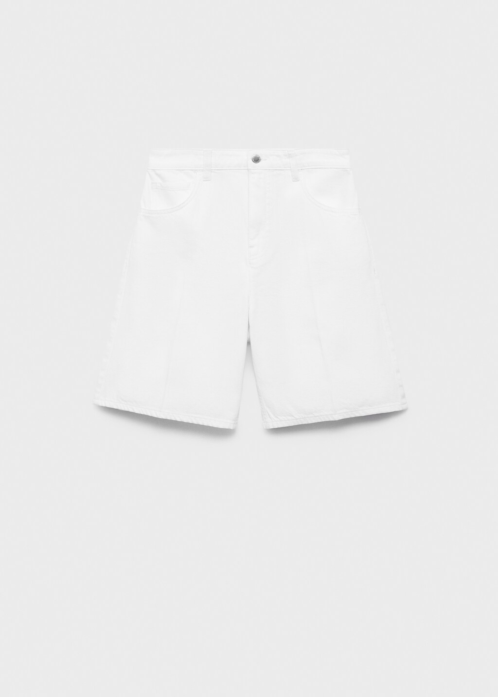 Прямые джинсовые бермуды с высокой посадкой