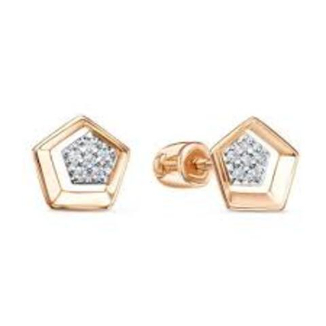 Серьги из золота с фианитами