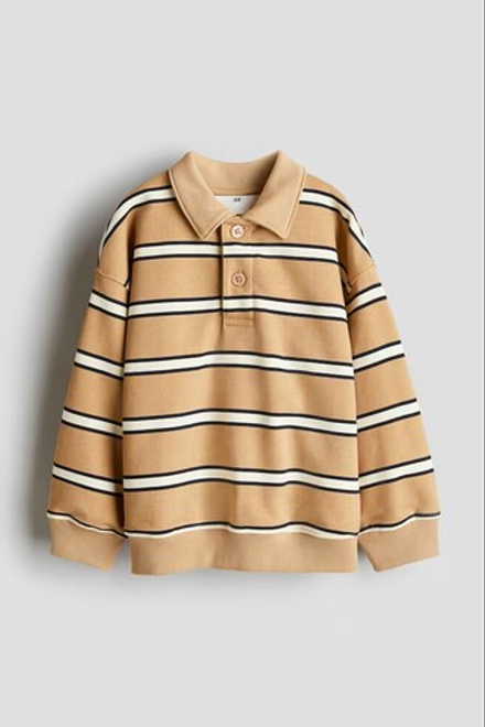 H&M Футболка с воротником поло, бежевый