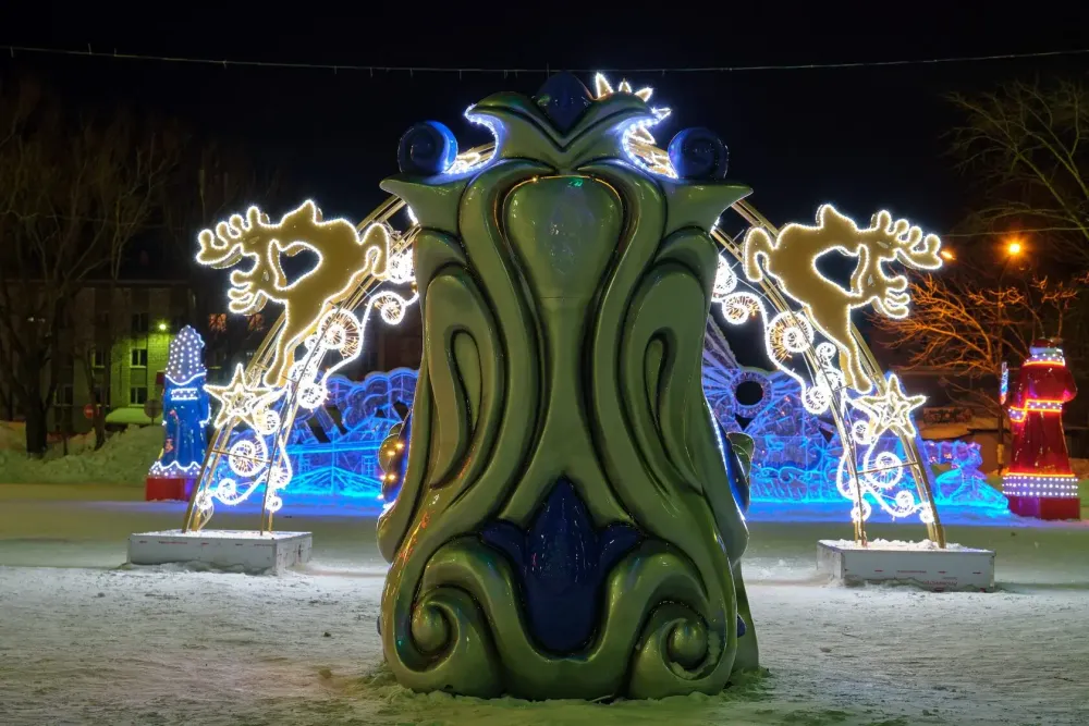 Светодиодный трон Деда Мороза