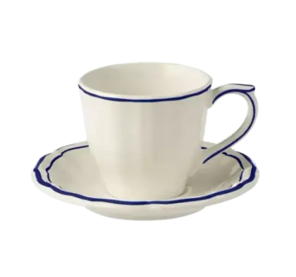 Чашка чайная с блюдцем Gien Filet Cobalt (175 мл)