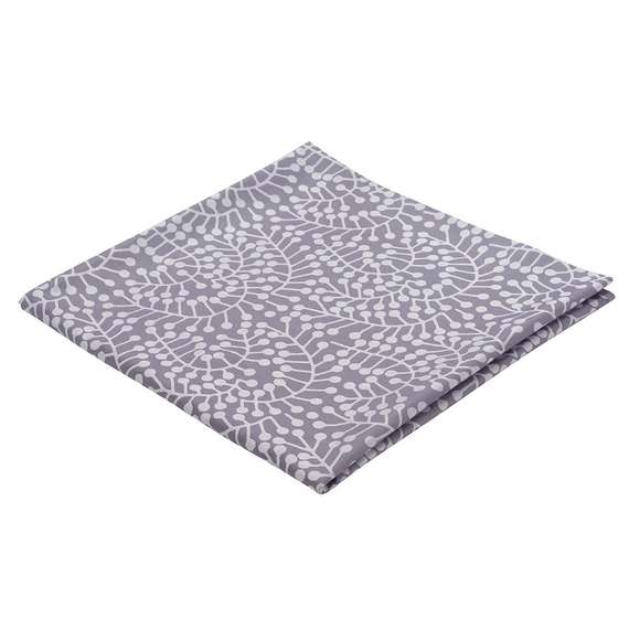 Скатерть из хлопка фиолетово-серого цвета с рисунком "Спелая смородина", Scandinavian Touch, 180х180см