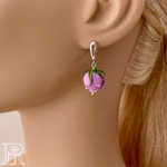 LEFIREL' Серьги серебряные женские "Ниэлла" с цветами из муранского стекла / ювелирные украшения из родированного серебра 925