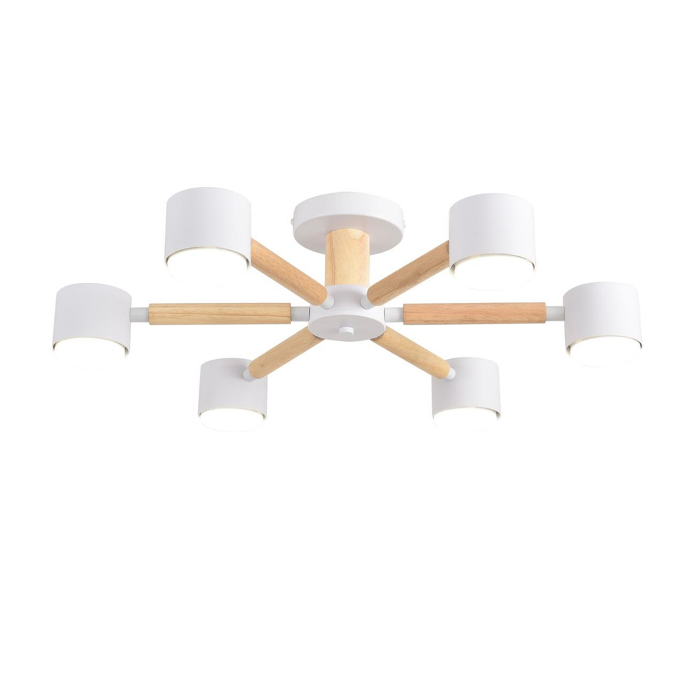8306/6C COMFI белый, дерево/металл Светильник потолочный GX53 LED 6*7W 220V VUDI
