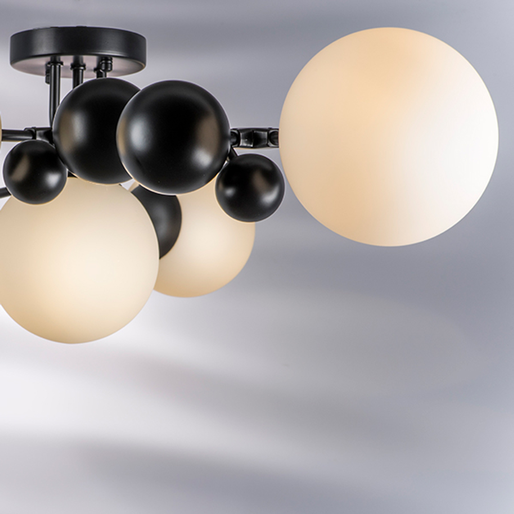 815557 Люстра CROCO 5х5W (led) G9 ЧЕРНЫЙ МАТОВЫЙ/БЕЛЫЙ