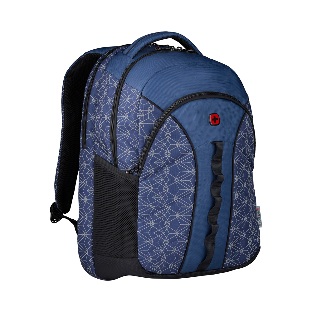 Стильный прочный городской рюкзак Sun синий объёмом 27л из полиэстера 1680D со светоотражающим принтом WENGER 610214