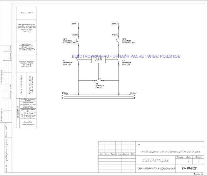 Щит АВР 400А 2 ввода IP54 с секционным автоматом Schneider Electric