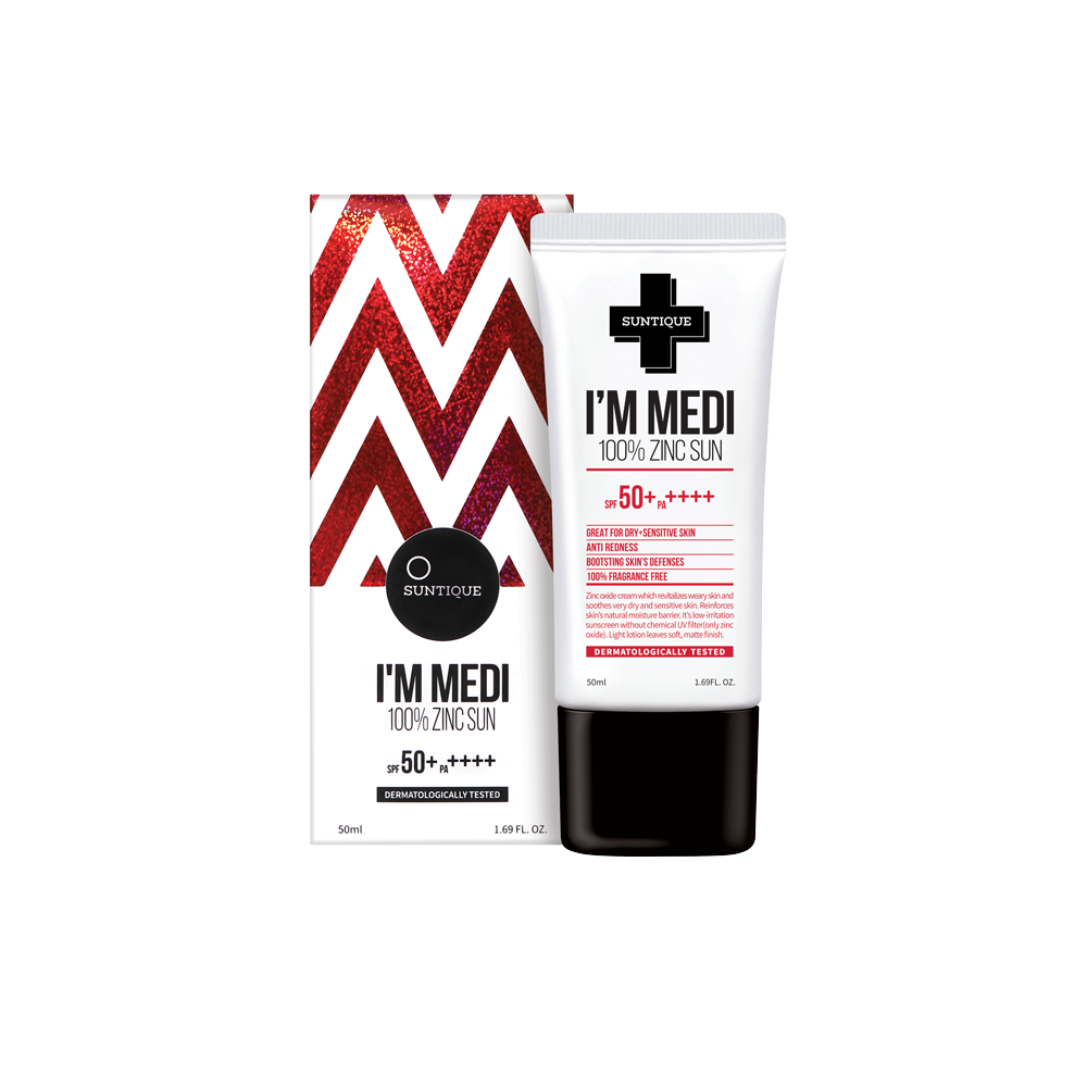 Солнцезащитный крем для лица с оксидом цинка SUNTIQUE I’M MEDI 100% ZINC SUN (SPF50+PA++++) 50 мг