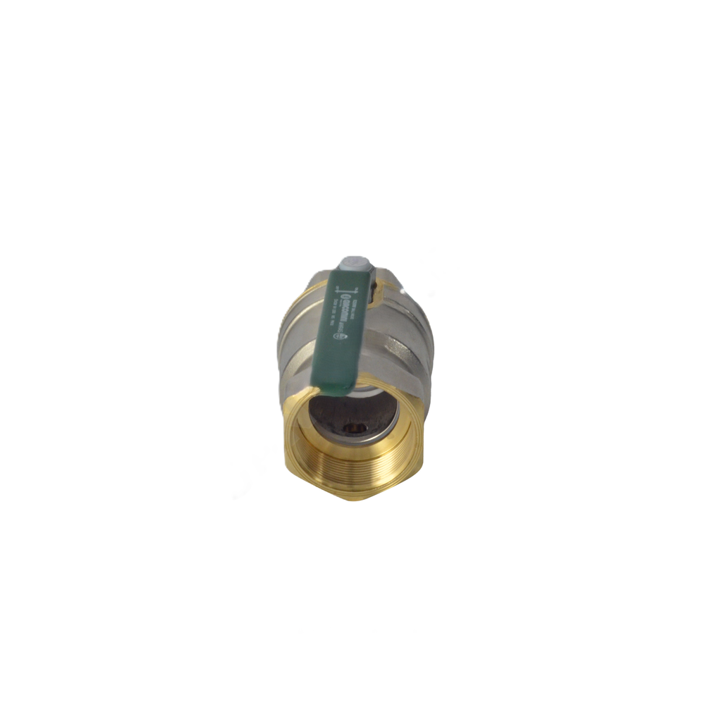 Кран шаровой латунь хром R250W Ду 20 Ру42 ВР рычаг зеленый Giacomini R250WX024