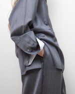 Брюки из шерсти и шелка Диор серый