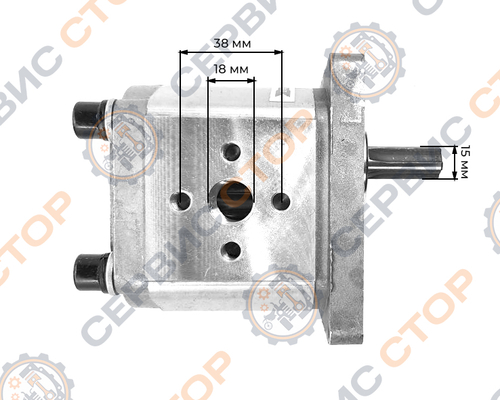 Гидравлический насос (шестеренчатый) НШ правый CBT-E314 (шлиц, выходы под 180°)