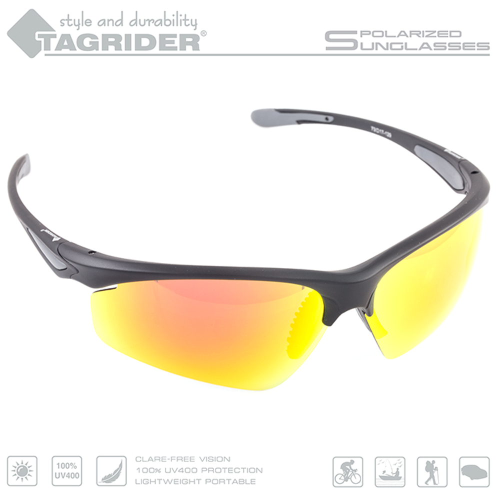 Очки поляризационные Tagrider в чехле N15-45 Gold Red Mirror