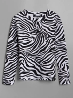 Лонгслив зебра для девочки на осень
