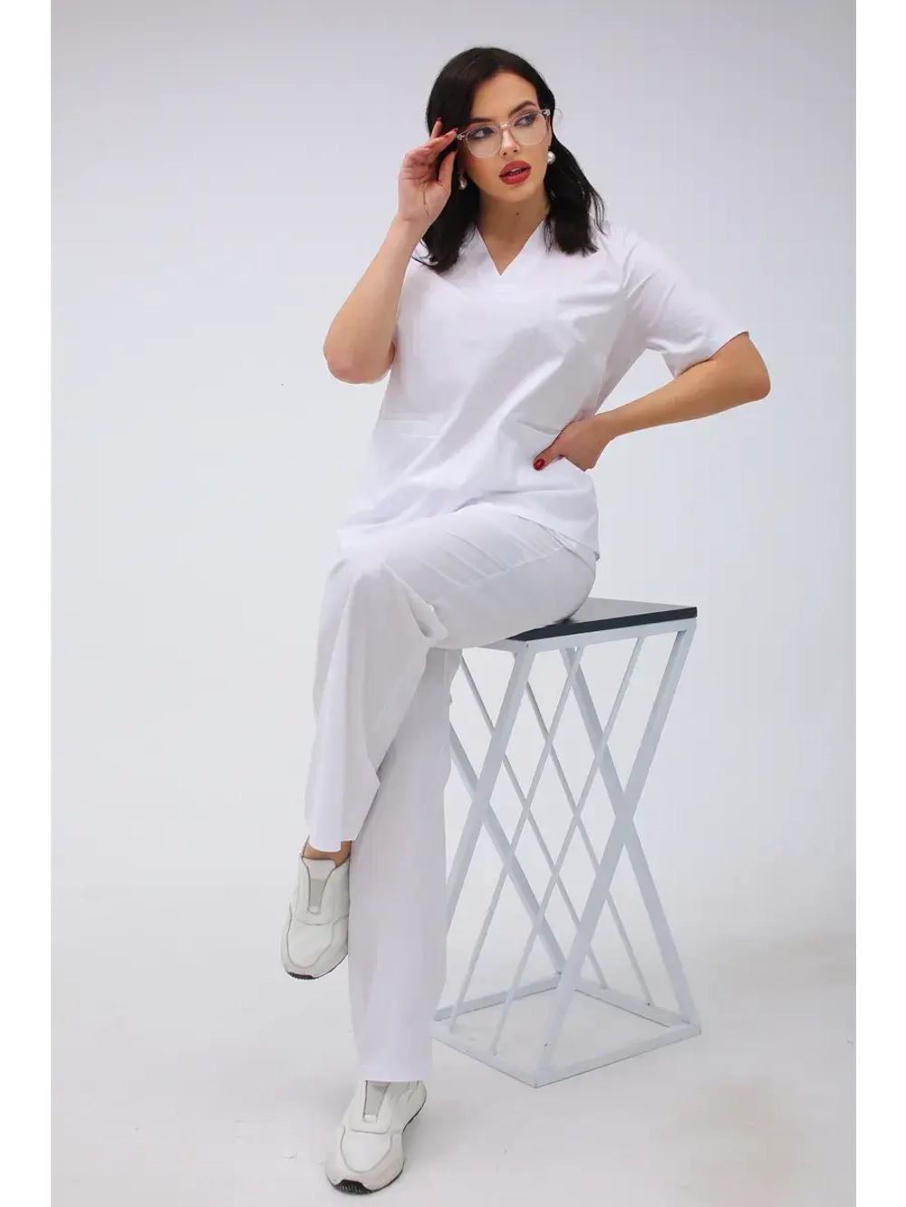 Медицинский костюм с брюками стрейч