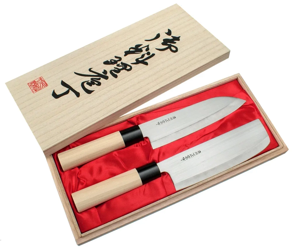 Satake Набор из 2 ножей Satake Megumi Santoku + Nakiri