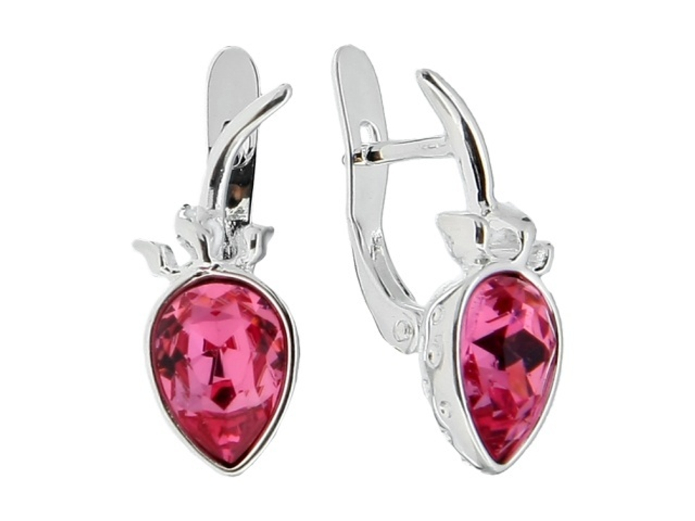 "Аннона" серьги в родиевом покрытии из коллекции "Плод страсти" от Jenavi с английским замком