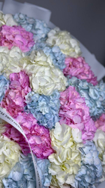 Воздушный букет с гортензиями