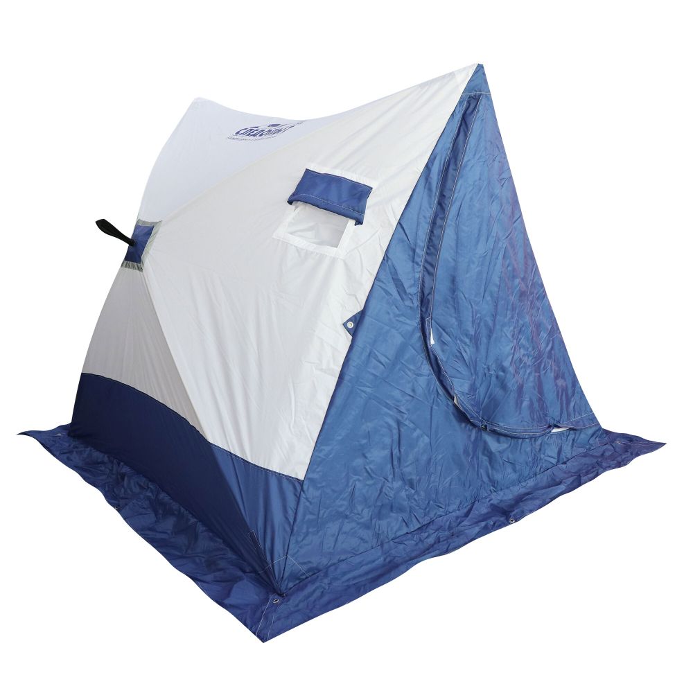 Палатка зимняя СЛЕДОПЫТ 2-скатная, Oxford 210D PU 1000, цв. синий/белый