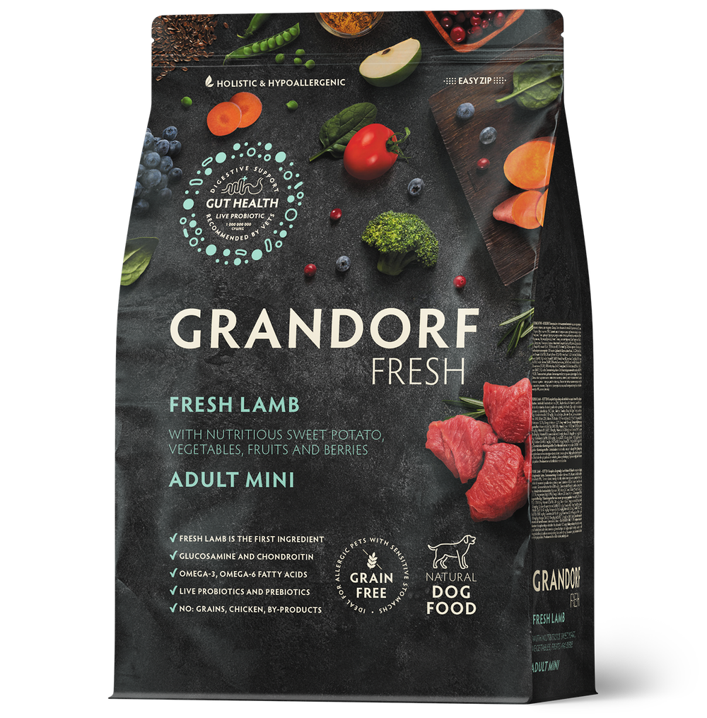 Grandorf Fresh Dog Potato корм сухой беззерновой для собак мелких пород ягненок,батат