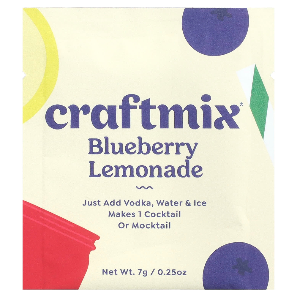 Craftmix, лимонад из голубики, 12 пакетиков, 7 г (0,25 унции) каждый