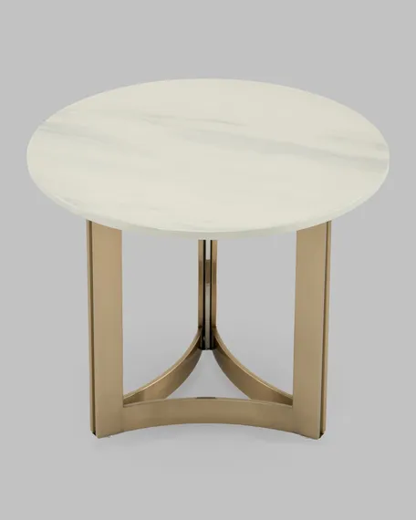 Журнальный столик Кассия 60*60 см светлая керамика