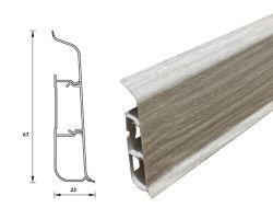 Плинтус DekorPlast Бальза светлая, 2200x67x22 мм