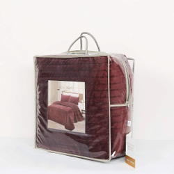 Покрывало 230х250  и 2 наволочки Sofi De MarkO Вельмонт бордовое Китай упаковка