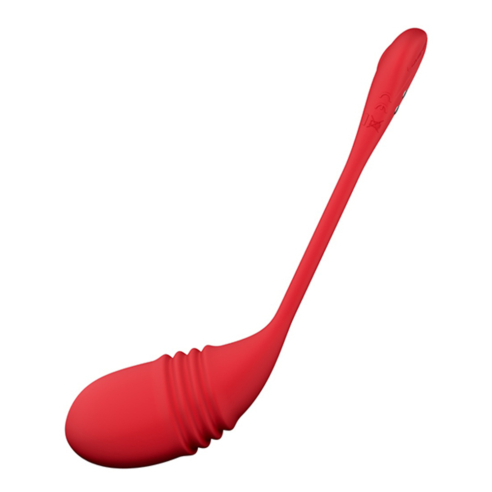 Красное силиконовое фрикционное виброяйцо 20,3см с управлением через приложение Lovense Vulse Smart Pulsing Egg Vibrator Red LE-35