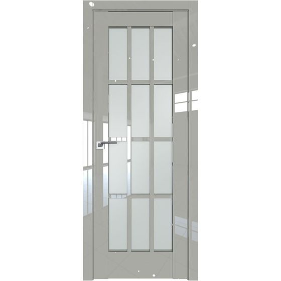 Межкомнатная дверь глянцевая Profil Doors 102L галька люкс остеклённая