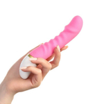 Розовый рельефный вибратор для точки G - 19 см. (Цвет: розовый)