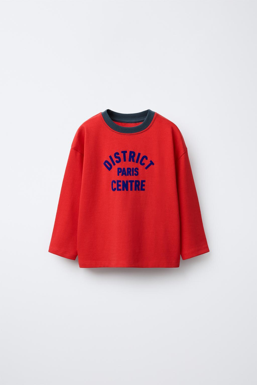 ZARA ФУТБОЛКА С РЕЛЬЕФНОЙ НАДПИСЬЮ, КРАСНЫЙ