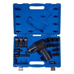 Гайковерт пневматический ударный 1/2", 881 Нм, с комплектом головок, 17 предметов KING TONY 44106AMP