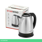 Электрочайник StarWind SKS1051 серебристый матовый/черный