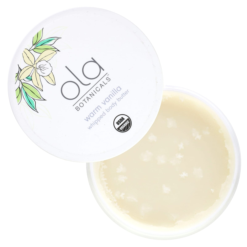 Dr. Mercola, Ola Botanicals, взбитое масло для тела, согревающая ваниль, 113 г (4 унции)