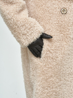 Шуба женская чебурашка тедди эко, бежевая, SilverFox