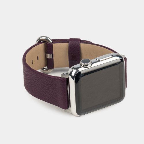 Ремешок для Apple Watch 44/45/46 mm из кожи козы, фиолетового цвета