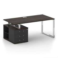 Shift Стол руководителя с опорной тумбой, левый SK.SRT-180 (L) Дуб Мали/Антрацит 1800*904*753