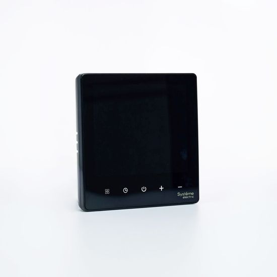 Термостат программируемый ArtGallery 16А с Wi-Fi для электрич. теплого пола моноблочный черн. SE GAL001038