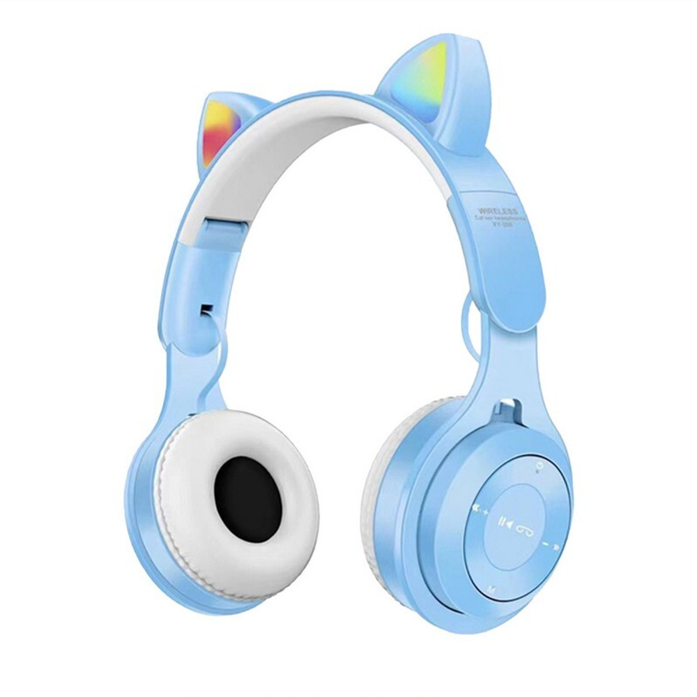 Полноразмерные Bluetooth наушники Cat XY-206 (голубой)