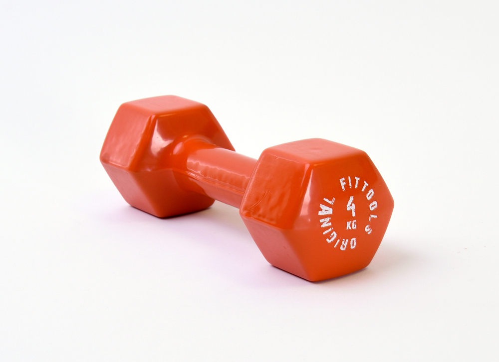 Гантель в виниловой оболочке 4 кг (Цвет - оранжевый)