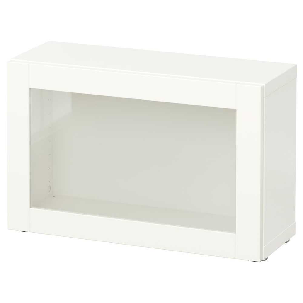 Стеллаж со стеклянной дверцей IKEA BESTA (БЕСТО), Белый, Стекло, 60x22x38 см