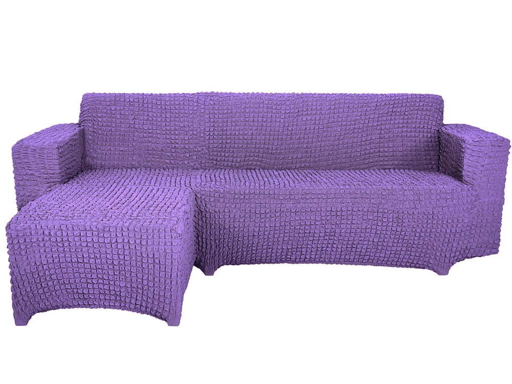 Чехол Модерн на угловой диван с выступом слева, цвет Лиловый