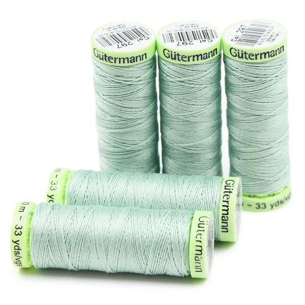 Нитки отделочные Gutermann Top Stitch 30 (30 метров), 5 кат. | 297 бело-мятный
